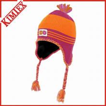 Inverno personalizado acrílico Knit Hat com Earflap